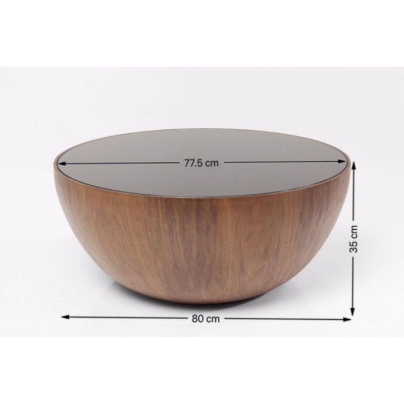 Coffee Table Tear Drops Walnut Ø80cm